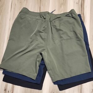 3 Pair Of Gerry Mens Shorts. Olive Green, Black, Navy Blue XXL